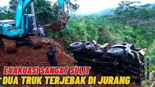 DUA TRUK TERJEBAK DI JURANG ‼️Evakuasi sulit Menggunakan Alat Berat Di Cikasungka Salopa Tasikmalaya