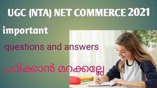 NTA UGC NET COMMERCE EXPECTED IMPORTANT QUESTIONS AND ANSWERS 2021 @COMMERCE EDU TIPS