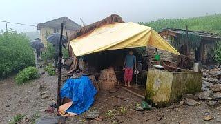 Most Relaxing And Best Rainy Day Village Life || Very Hardworking Lifestyle |Primitive Rural Village