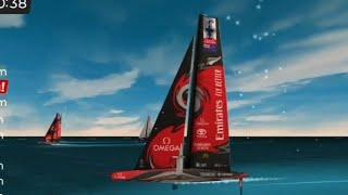 Virtual Regatta. EmiratesTeamNZ Ac75 Class Sailing. America'scup Cagliari Italy Eregatta Race 3.