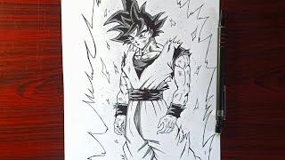 How to Draw Goku ultra instinct [manga style] easy step by step Drawing tutorial