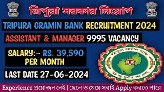 Tripura Job | Tripura Gramin Bank Recruitment 2024 | Assistant & Manager 9000 Vacancy Apply Now