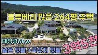 서산시 인지면 블루베리 많은 264평 서산전원주택 태양광 6kw설치 넓은텃밭 외 국유지까지 텃밭으로 쓰는 산아래 주택 바다와 서산시내 인접하게 서산전원주택 서산전원주택매매 당진