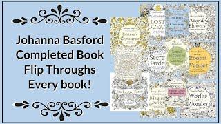 Completed Book Flip Through of all 12 of Johanna Basford's Colouring Books