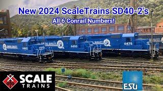 New 2024 Run ScaleTrains  HO Scale SD40 2's - All 6 Conrail Numbers!