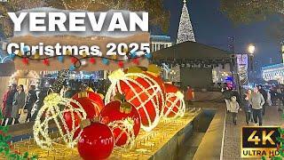 [4K] Walking Tour in Armenia  Yerevan Preparing for Christmas  November 2024