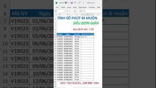 Tính số phút đi muộn cực đơn giản #Shorts #excel #excelformula
