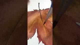 How to paint autumn leaf  easy painting idea #shorts #watercolor #art #viral #autumn  #satisfying