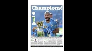 TOP 10 Newspaper Headlines to Man City's Premier League Title Win