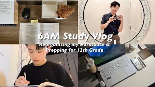 Waking up at 6AM Study Vlog, High School Preparation, Reorganizing desk, ️Common app Essays