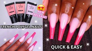 QUICK & EASY FRENCH POLYGEL NAILS IN 30 MINUTES! | DIY Nail Tutorial