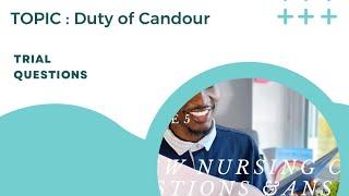 CBT 2023 FOR NURSES AND MIDWIVES. DUTY OF CANDOUR! EXPLANATION, TRAIL QUESTIONS