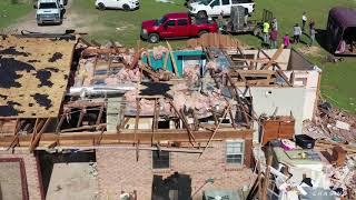 4-12-2020 Collins, Ms tornado EF-4 tornado damage, drone