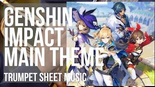 Trumpet Sheet Music: How to play Genshin Impact Main Theme by Yu Peng Chen