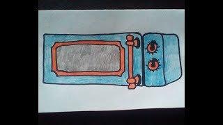 Как нарисовать микроволновку     -    How to draw a microwave Как нарисовать милые рисунки