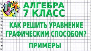 КАК РЕШИТЬ УРАВНЕНИЕ ГРАФИЧЕСКИМ СПОСОБОМ? Примеры | АЛГЕБРА 7 класс