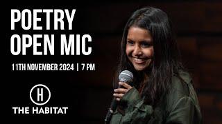 Live Poetry Open Mic at The Habitat 11th November 2024 | 7 PM