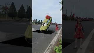 Giant gate cover moves and causes moving car to crash #3d #design #shorts #vfx #video