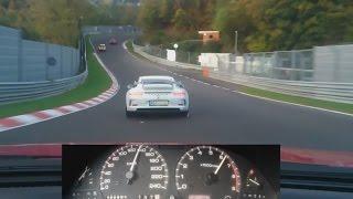 Nissan 200SX with Porsche 991 GT3 on Nürburgring Nordschleife onboard 日産  ニュルブルク  BTG October 2014