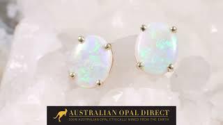 Gold Earrings, Green Earrings, Opal Stud Earrings - Australian Opal Direct | Worldwide Shipping