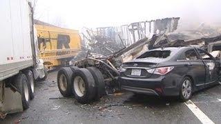 Three dead in massive interstate pileup