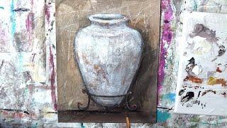 How to paint a rusted  jug/Acrylic Painting /MariArtHome