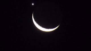 Venus shine brightly next to the  moon on 24th March 2023 (view from Singapore)