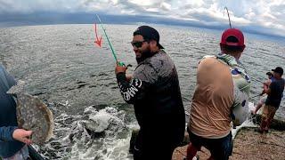 Jetty Fishing an EPIC Pre Frontal Bite! LIMITS OF FISH (Catch and Cook)