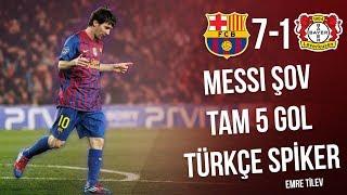 Barcelona 7-1 Bayer Leverkusen | Messi 5 Gol | Türkçe Özet (Mart 2012) • HD