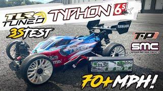 TLR Tuned Typhon | NEW Motor TP4050 3S Test Pass | 74mph!! #arrmatyphon #tpmotors #castlecreations