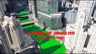 SLIME GREEN CHICAGO RIVER!! | 4K DRONE FOOTAGE | St  Patrick's Day Chicago 2019