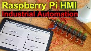 Raspberry Pi Industrial Automation HMI/GUI designing using PYQT5 Software & 5.5 inch Touch Screen