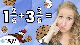 How to Add Mixed Numbers For Kids!