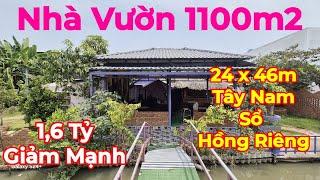 Bán Căn Nhà Vườn Ao Cá 1100m2 Đất Vườn - Sổ Hồng Riêng - Ngay UBND Hưng Long Bình Chánh