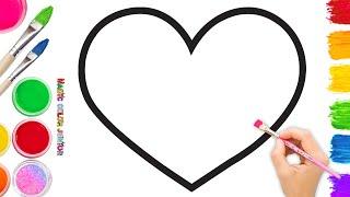 Drawing, Painting and Coloring a Colorful Heart | Step By Step