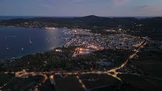 Golfe de Saint Tropez & Port Grimaud by night 2024 Drone