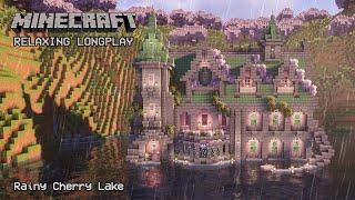 Minecraft Relaxing Longplay - Rainy Cherry Lake - Cozy Cottage House (No Commentary) 1.21