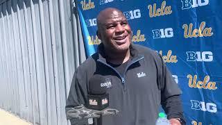 UCLA football offensive coordinator Eric Bieniemy talks quarterbacks, offensive line, and more