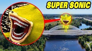 Drone Catches GIANT SUPER SHIN SONIC IN REAL LIFE!! (SUPER SONIC TAPES)