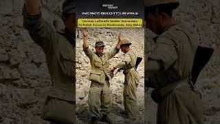 WW2 Photo Brought to Life: German Luftwaffe Pilot Surrenders To Polish Soldiers in Piedimonte Italy