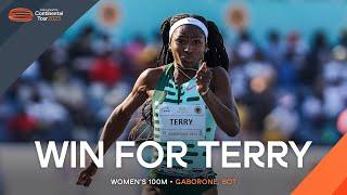 Terry victorious over 100m in Botswana | Continental Tour Gold 2023