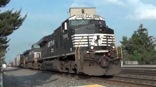 Norfolk Southern Chicago Line Trains at Bryan, Ohio (2013)