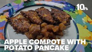 Potato pancakes with brandied apple compote