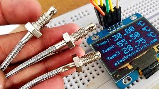 Multiple Max6675 Arduino, Industrial Temperature Monitor using K type thermocouple & Oled display