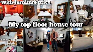 Finally Home tour vlog agya with furniture pricetop floor house tour l 4th floor kholi chath or ghr