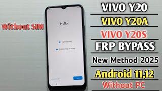 y20 frp bypass android 11,12 || vivo y20 frp bypass 2025 || Without Pc || vivo y20 frp bypass