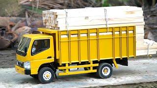 MOBIL TRUK OLENG MITSUBISHI CANTER SKALA 10 - MINIATUR RC TRUK REMOTE KONTROL MUAT KAYU