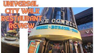 Eating at Cowfish Sushi Burger Bar at Universal Studio's City Walk