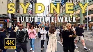 [4K] LUNCHTIME WALK IN SYDNEY'S BUSY SHOPPING DISTRICT |  SYDNEY AUSTRALIA TV. #sydney #walking