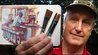 Gouache Painting Demo: Drawing With a Brush